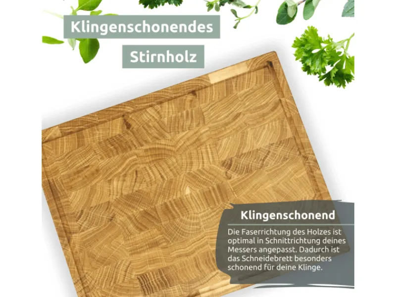 holz4home Schneidebretter<Premium Schneidebrett Stirnholz aus Eiche M
