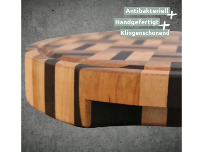 holz4home Schneidebretter<Schneidebrett Servierbrett Rund aus Birke