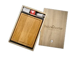 holz4home Servierbrett und Schneidebrett Set Alina aus Massivholz Eiche< Schneidebretter