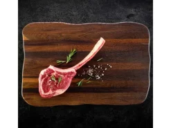 holz4home Schneidebretter|Küchenhelfer<La Madera Steakbrett Master aus Eiche Dunkel