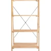 Clearance Andrewex Holzregal mit 4 Regalböden DIY Natur 115 x 62 x 35 cm