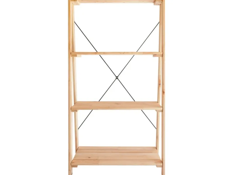 Clearance Andrewex Holzregal mit 4 Regalböden DIY Natur 115 x 62 x 35 cm