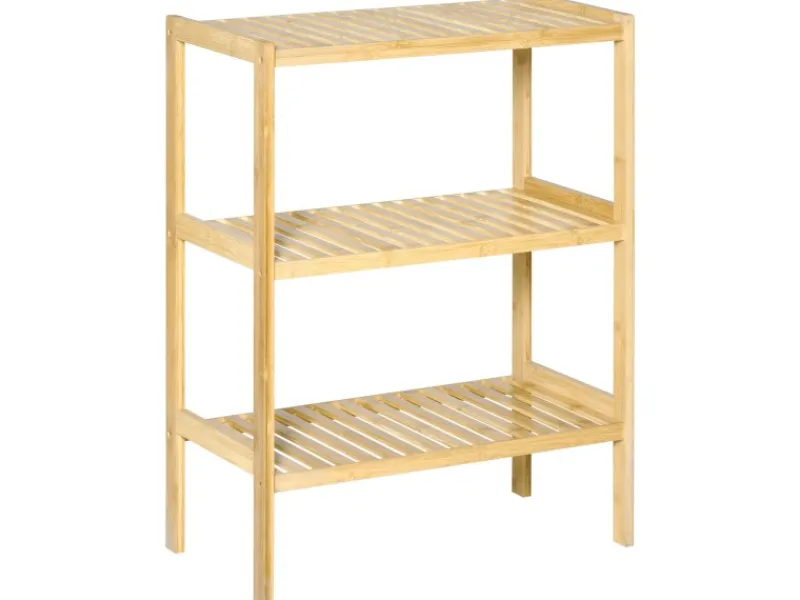 Best HOMCOM Badregal mit 3 Ebenen für Bad Küche Wohnzimmer Flur 62 x 33 x 80 cm