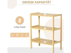 Best HOMCOM Badregal mit 3 Ebenen für Bad Küche Wohnzimmer Flur 62 x 33 x 80 cm