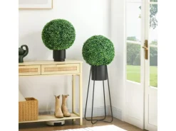HOMCOM Buchsbaumkugel 2er Set für Indoor/Outdoor< Töpfe
