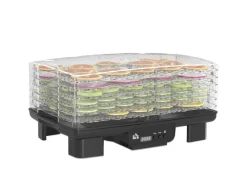 HOMCOM Dörrautomat Dörrgerät Kunststoff Schwarz 43L x 29,5B x 28H cm< Haushaltsgeräte