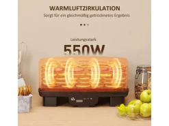 HOMCOM Dörrautomat Dörrgerät Kunststoff Schwarz 43L x 29,5B x 28H cm< Haushaltsgeräte