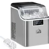 HOMCOM Haushaltsgeräte<Eiswürfelmaschine Rostfreier Stahl Kupfer Silber 36L x 252B x 371H cm