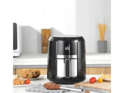 Best HOMCOM Heißluftfritteuse Stahl Kunststoff Schwarz 34,2L x 25,6B x 31,8H cm