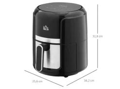 Best HOMCOM Heißluftfritteuse Stahl Kunststoff Schwarz 34,2L x 25,6B x 31,8H cm