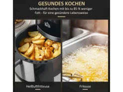 Best HOMCOM Heißluftfritteuse Stahl Kunststoff Schwarz 34,2L x 25,6B x 31,8H cm