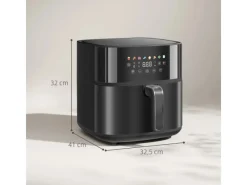 HOMCOM Haushaltsgeräte<Heißluftfritteuse Stahl Kunststoff 41L x 32,5B x 32H cm Schwarz