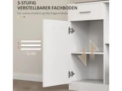HOMCOM Küchenschrank Hochschrank MDF Weiß 80L x 35B x 180H cm< Küchenschränke