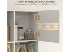 HOMCOM Küchenschrank Hochschrank MDF Weiß 80L x 35B x 180H cm< Küchenschränke