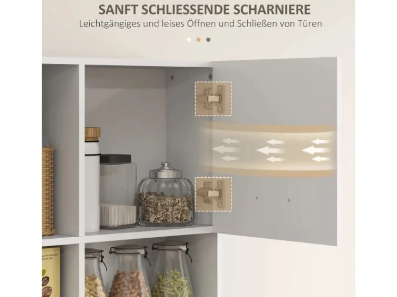HOMCOM Küchenschrank Hochschrank MDF Weiß 80L x 35B x 180H cm< Küchenschränke