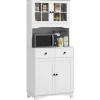 HOMCOM Küchenschrank Hochschrank Spanplatte Weiß 74,5L x 40B x 172H cm< Küchenschränke