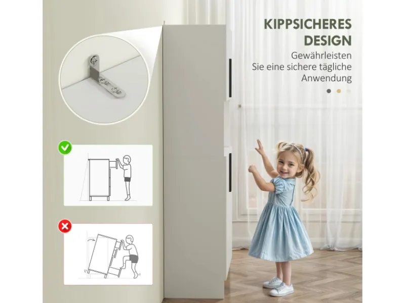 HOMCOM Küchenschrank Spanlatte 79L x 40B x 175H cm Weiß< Küchenschränke