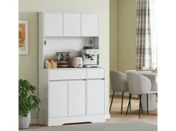 HOMCOM Küchenschränke<Küchenschrank Spanplatte MDF 100L x 38B x 180H cm Weiß