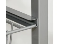 HOMCOM Küchenregale<Küchenwagen 4 Ebenen Küchenregal Stahl MDF Silber L36,5 x B36,5 x H89 cm