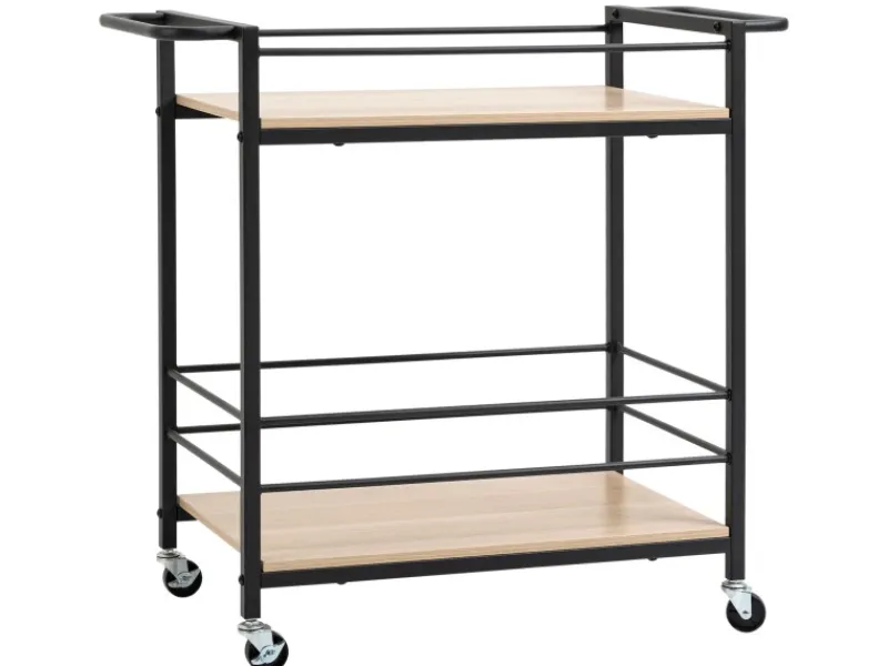 HOMCOM Küchenwagen mit 2 Ebenen Spanplatte 82 x 40 x 75 cm< Schneidebretter|Kühlschränke