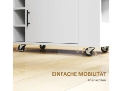 HOMCOM Servierwagen|Schneidebretter<Küchenwagen mit Arbeitsplatte Spanplatte Eiche 83L x 40B x 83H cm