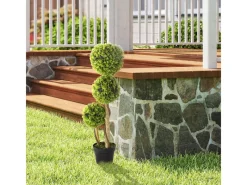 HOMCOM Töpfe<Künstliche Pflanze 90 cm mit Blumentopf Hellgrün