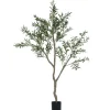 HOMCOM Töpfe<Künstlicher Olivenbaum Groß 180 cm Kunstpflanze Künstliche Pflanzen