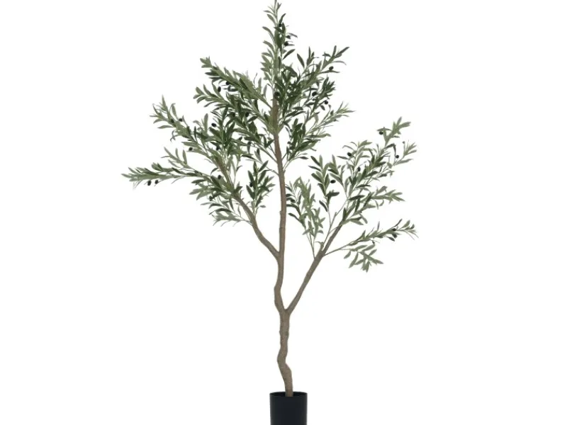 HOMCOM Töpfe<Künstlicher Olivenbaum Groß 180 cm Kunstpflanze Künstliche Pflanzen