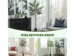 HOMCOM Künstlicher Olivenbaum Groß 180 cm Plastik Künstliche Pflanzen< Töpfe