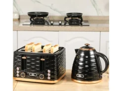 HOMCOM Haushaltsgeräte<Kocher-Toaster-Set Kunststoff Stahl 24,1L x 19,5B x 23,2H cm Schwarz