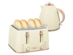 HOMCOM Haushaltsgeräte<Kocher-Toaster-Set Kunststoff Stahl 24,2L x 19,5B x 23,4H cm Beige