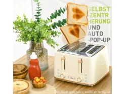 HOMCOM Haushaltsgeräte<Kocher-Toaster-Set Kunststoff Stahl 24,2L x 19,5B x 23,4H cm Beige