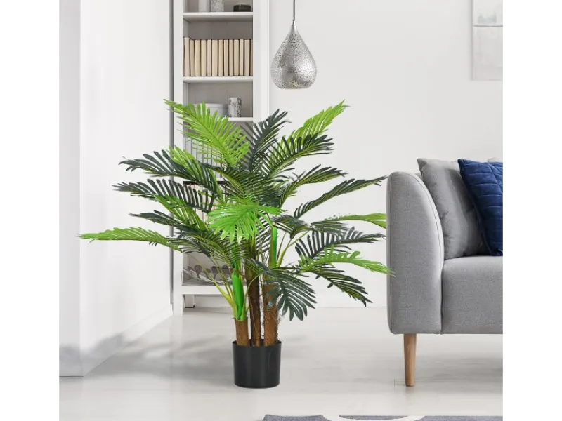 HOMCOM Kunstpflanze mit 27 Zweige Kunststoff Zement Ø16 x 100H cm< Töpfe