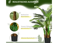 HOMCOM Kunstpflanze mit 27 Zweige Kunststoff Zement Ø16 x 100H cm< Töpfe