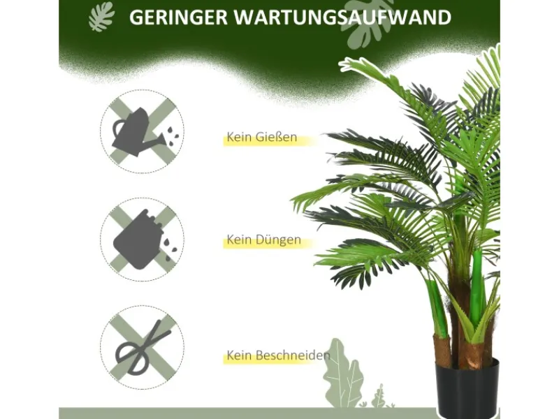 HOMCOM Kunstpflanze mit 27 Zweige Kunststoff Zement Ø16 x 100H cm< Töpfe