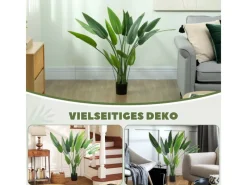 Online HOMCOM Kunstpflanze Plastik 18 Blätter 110 cm