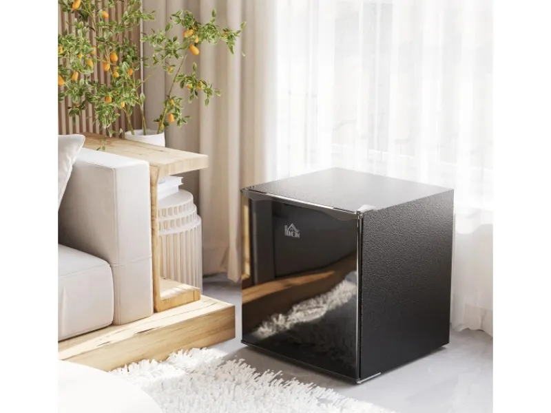 HOMCOM Mini Gefrierschrank Stahl Kunststoff Schwarz 47L x 44,2B x 48,8H cm< Gefrierschränke