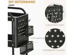 HOMCOM Servierwagen Stahl Kunststoff 51,5L x 32B x 75,6H cm Schwarz< Servierwagen
