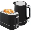 HOMCOM Kaffeemaschinen|Haushaltsgeräte<Wasserkocher Toaster Set Kunststoff Schwarz 21,2L x 16B x 24,3H cm