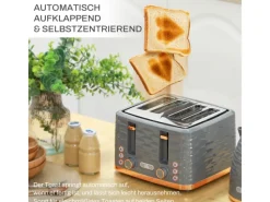 New HOMCOM Wasserkocher und Toaster Set Stahl Grau 24,1L x 19,5B x 23,2H cm