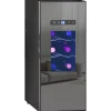 Clearance HOMCOM Weinkühlschrank Metall Hartglas Schwarz 51,5L x 26,5B x 65H cm