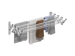 Best HOMCOM Wäscheständer Wand Ausziehbar Wäschetrockner 86 x 61 x 22 cm Silber