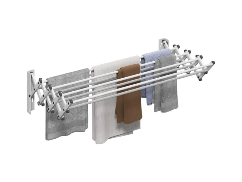 Best HOMCOM Wäscheständer Wand Ausziehbar Wäschetrockner 86 x 61 x 22 cm Silber