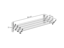 Best HOMCOM Wäscheständer Wand Ausziehbar Wäschetrockner 86 x 61 x 22 cm Silber
