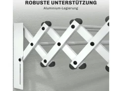 Best HOMCOM Wäscheständer Wand Ausziehbar Wäschetrockner 86 x 61 x 22 cm Silber