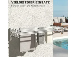 Best HOMCOM Wäscheständer Wand Ausziehbar Wäschetrockner 86 x 61 x 22 cm Silber
