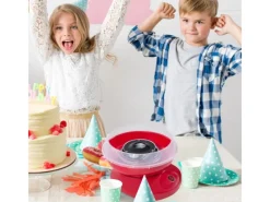 HOMCOM Zuckerwattemaschine Einfach zu Bedienendes Zuckerwattegerät PP Rot< Haushaltsgeräte