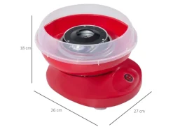 HOMCOM Zuckerwattemaschine Einfach zu Bedienendes Zuckerwattegerät PP Rot< Haushaltsgeräte