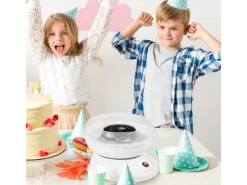 HOMCOM Zuckerwattemaschine Einfach zu Bedienendes Zuckerwattegerät PP Weiß< Haushaltsgeräte