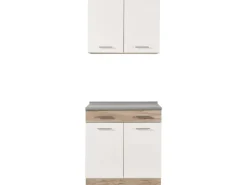 Homestyle4u Küchenzeile 80x207x60 in Weiß 2360< Single-Küchen|Miniküchen